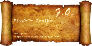Fikár Orsika névjegykártya